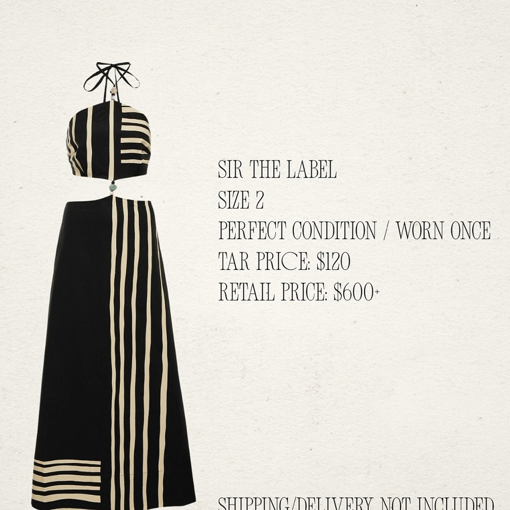 SIR the Label Strapless Black and Cream Dress